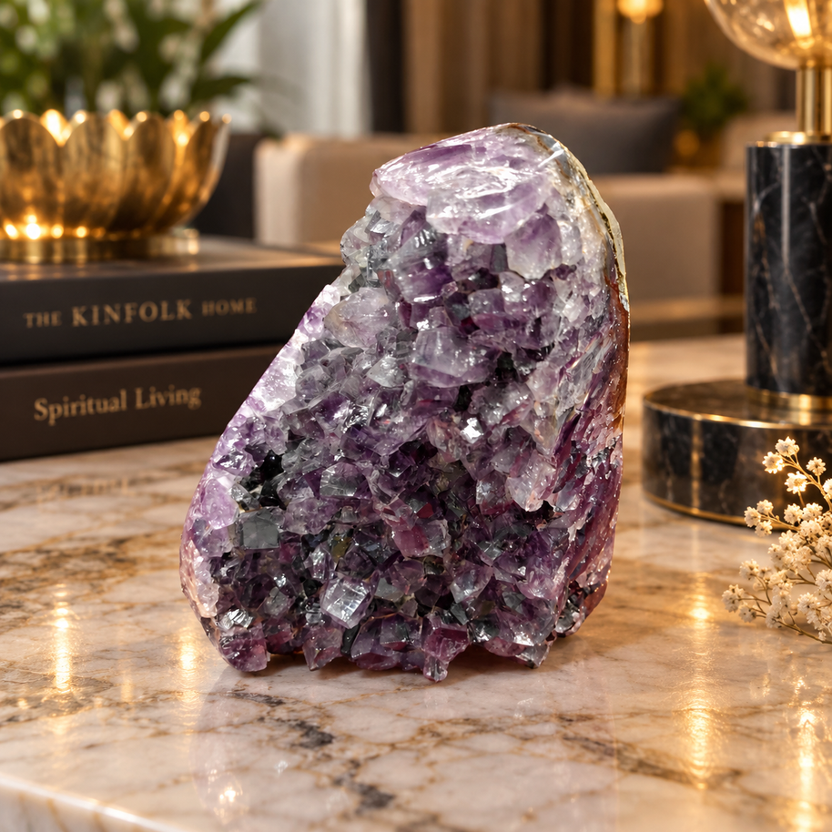 Premium Natural Amethyst Crystal – Purple Crystal Home Décor & Serenity Accent | Size: 11×12 | 904 Grams