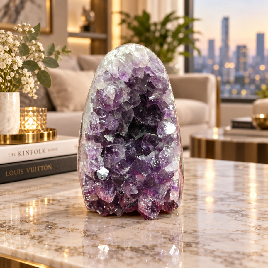 Premium Natural Amethyst Crystal – Purple Crystal Home Décor & Serenity Accent | Size: 9×12 | 1.197 KG