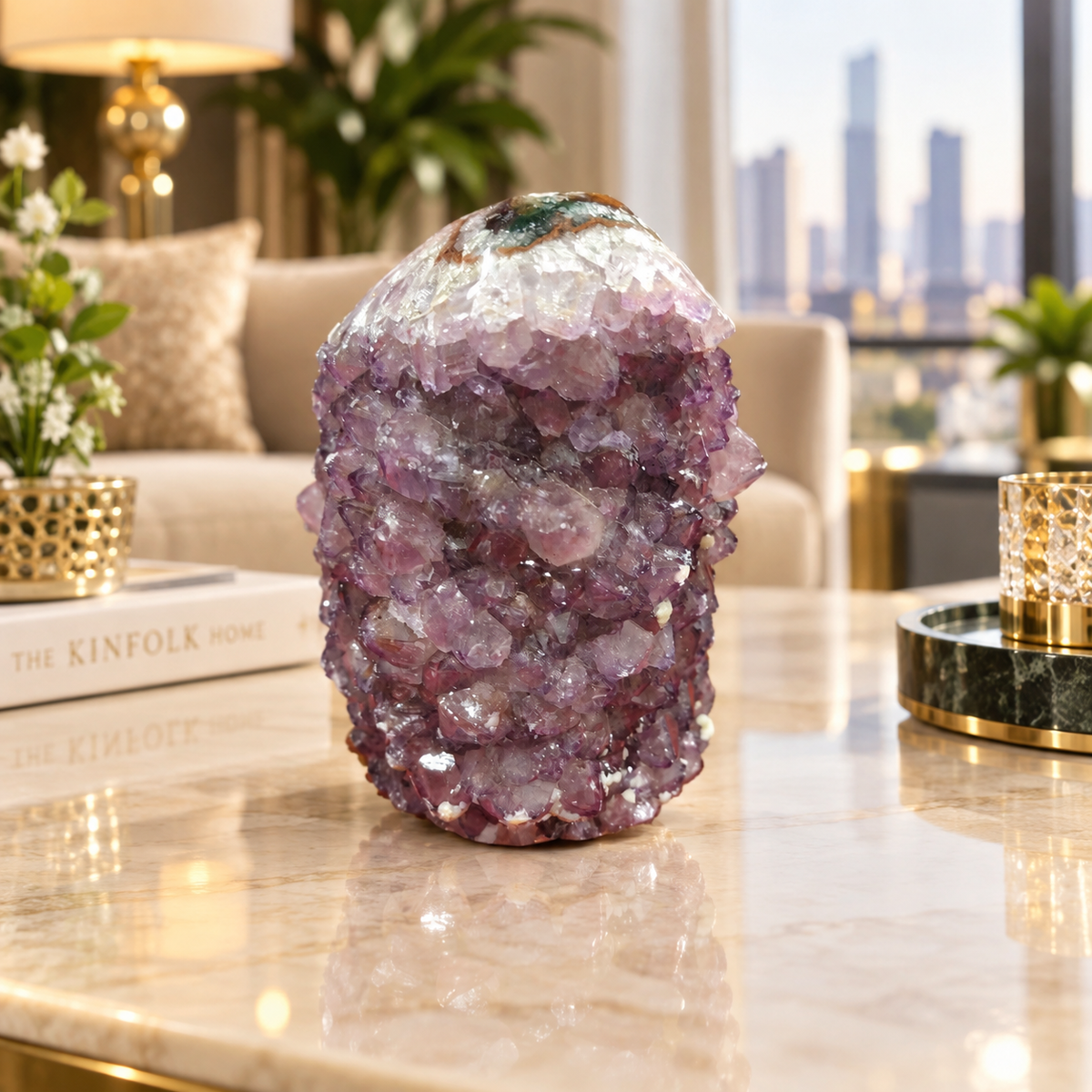 Premium Natural Amethyst Crystal – Purple Crystal Home Décor & Serenity Accent | Size: 8×10 | 822 Grams