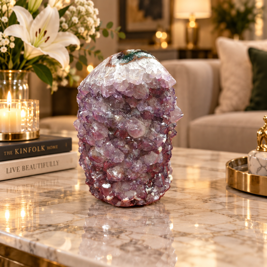Premium Natural Amethyst Crystal – Purple Crystal Home Décor & Serenity Accent | Size: 8×10 | 822 Grams