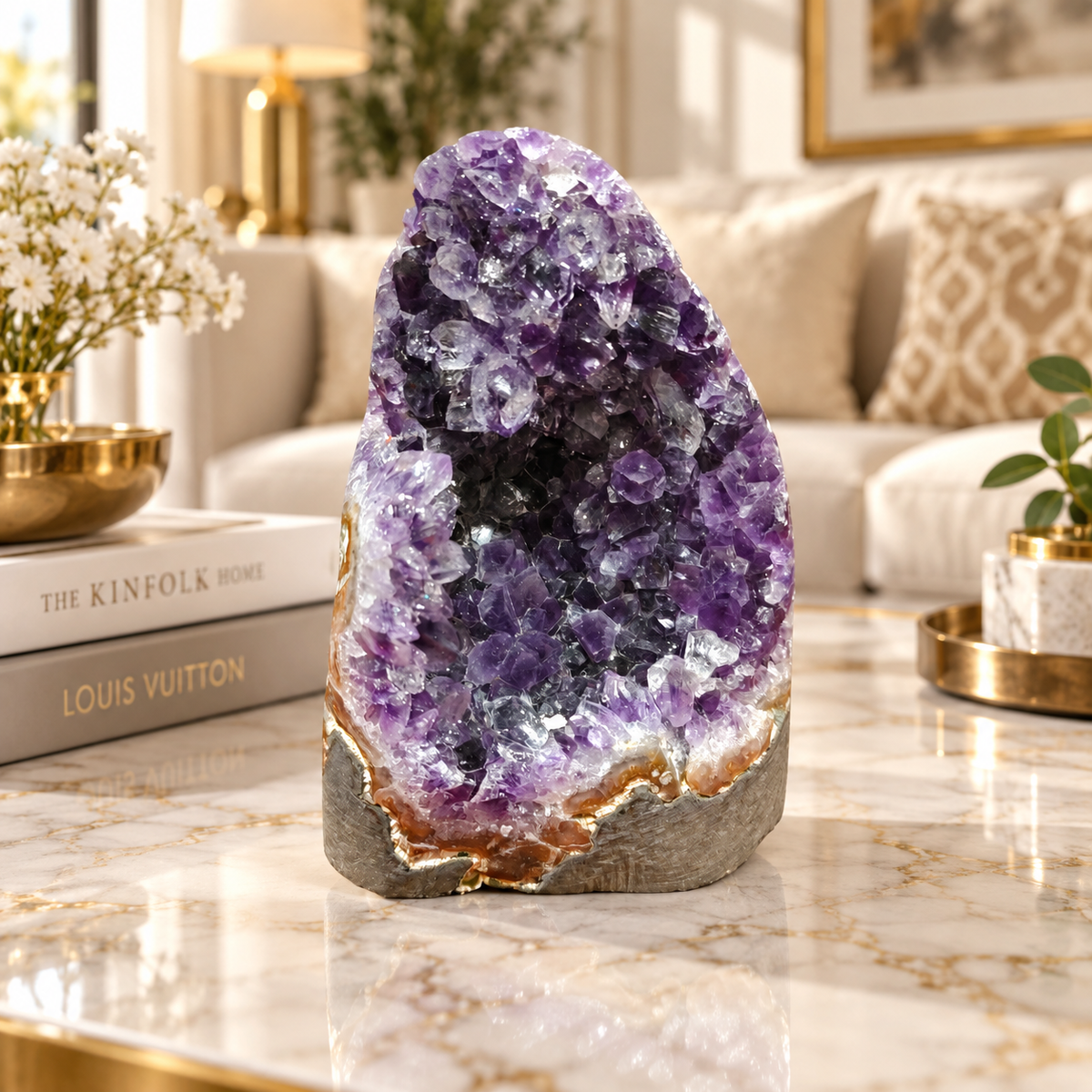 Premium Natural Amethyst Crystal – Purple Crystal Home Décor & Serenity Accent | Size: 8×11 | 930 Grams