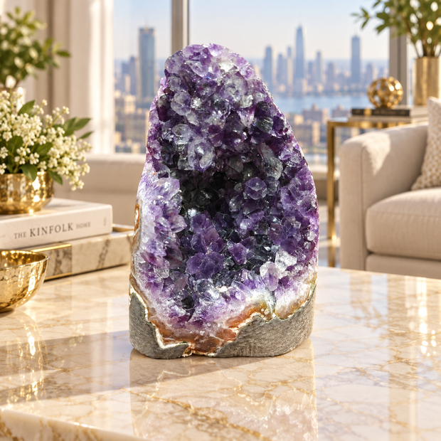 Premium Natural Amethyst Crystal – Purple Crystal Home Décor & Serenity Accent | Size: 8×11 | 930 Grams