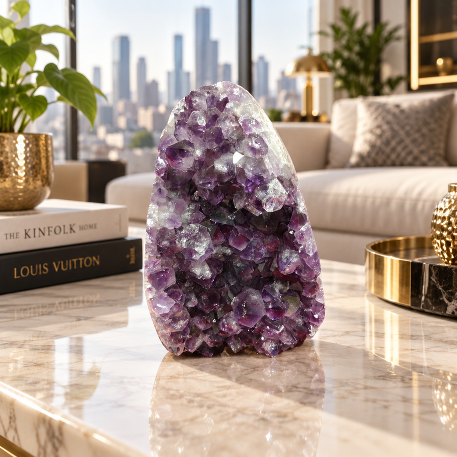 Premium Natural Amethyst Crystal – Purple Crystal Home Décor & Serenity Accent | Size: 9×12 | 1.135 KG