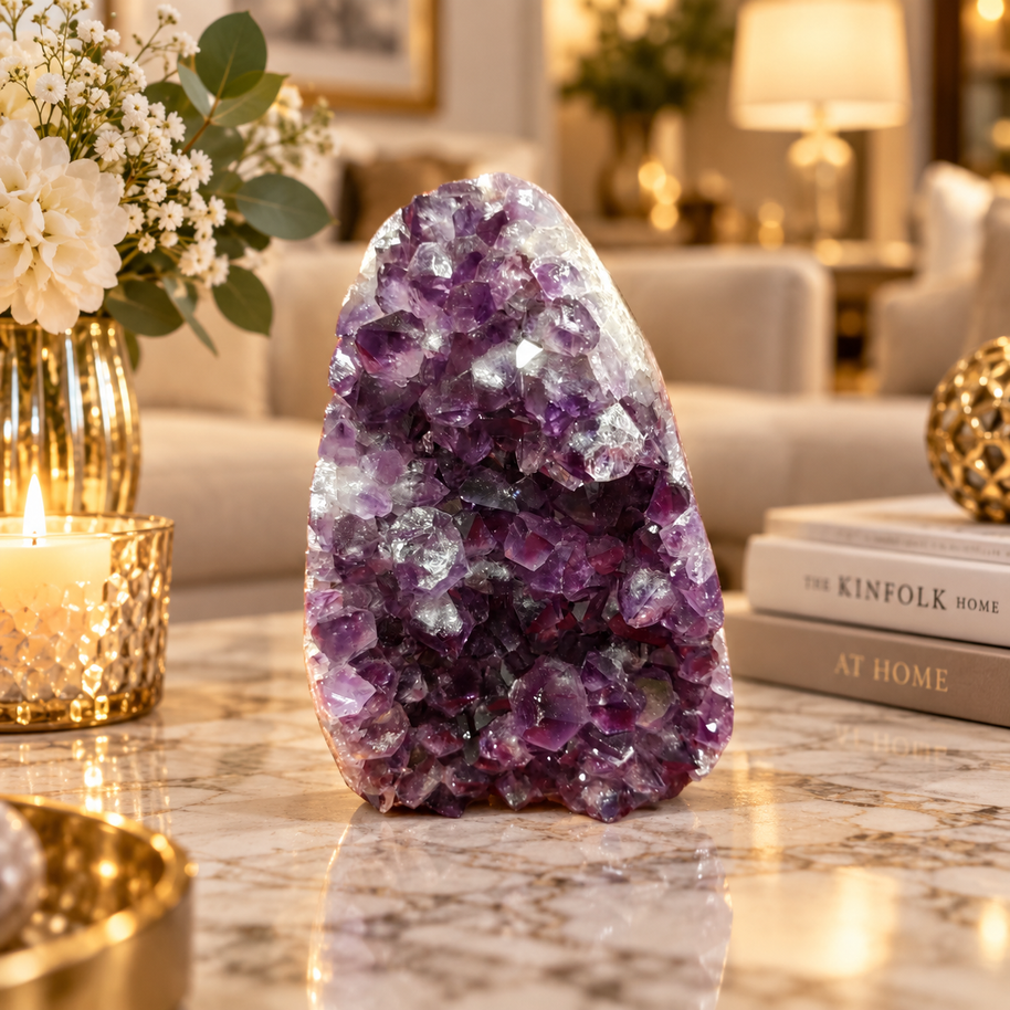 Premium Natural Amethyst Crystal – Purple Crystal Home Décor & Serenity Accent | Size: 9×12 | 1.135 KG