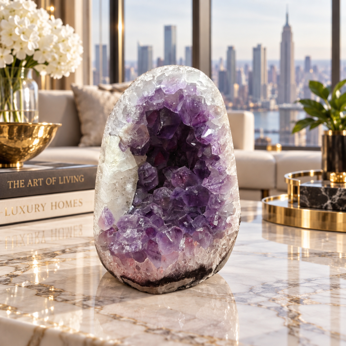 Premium Natural Amethyst Crystal – Purple Crystal Home Décor & Serenity Accent | Size: 8×10 | 1.045 KG