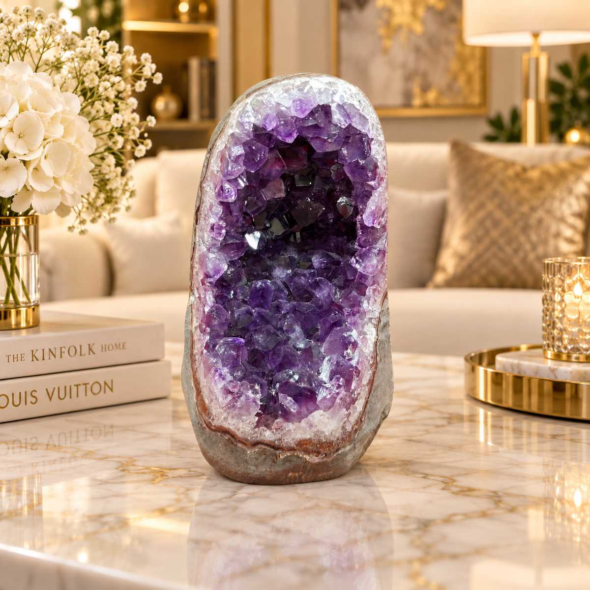 Premium Natural Amethyst Crystal – Purple Crystal Home Décor & Serenity Accent | Size: 7×12 | 1.304 KG