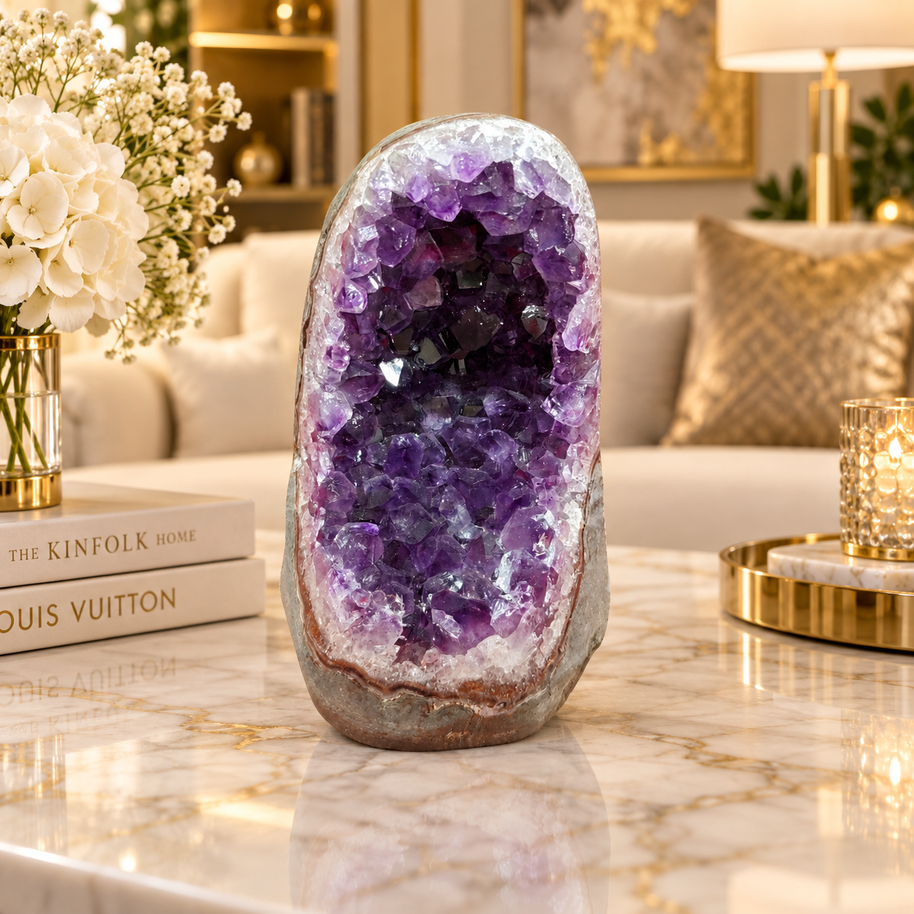 Premium Natural Amethyst Crystal – Purple Crystal Home Décor & Serenity Accent | Size: 7×12 | 1.304 KG