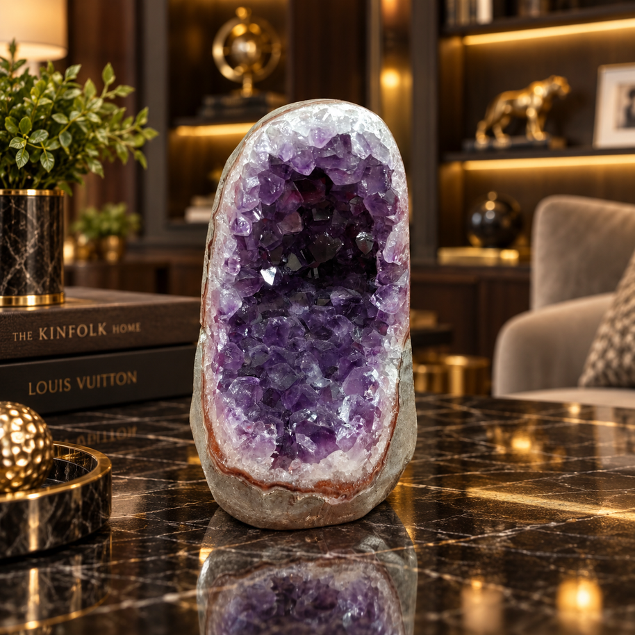 Premium Natural Amethyst Crystal – Purple Crystal Home Décor & Serenity Accent | Size: 7×12 | 1.304 KG