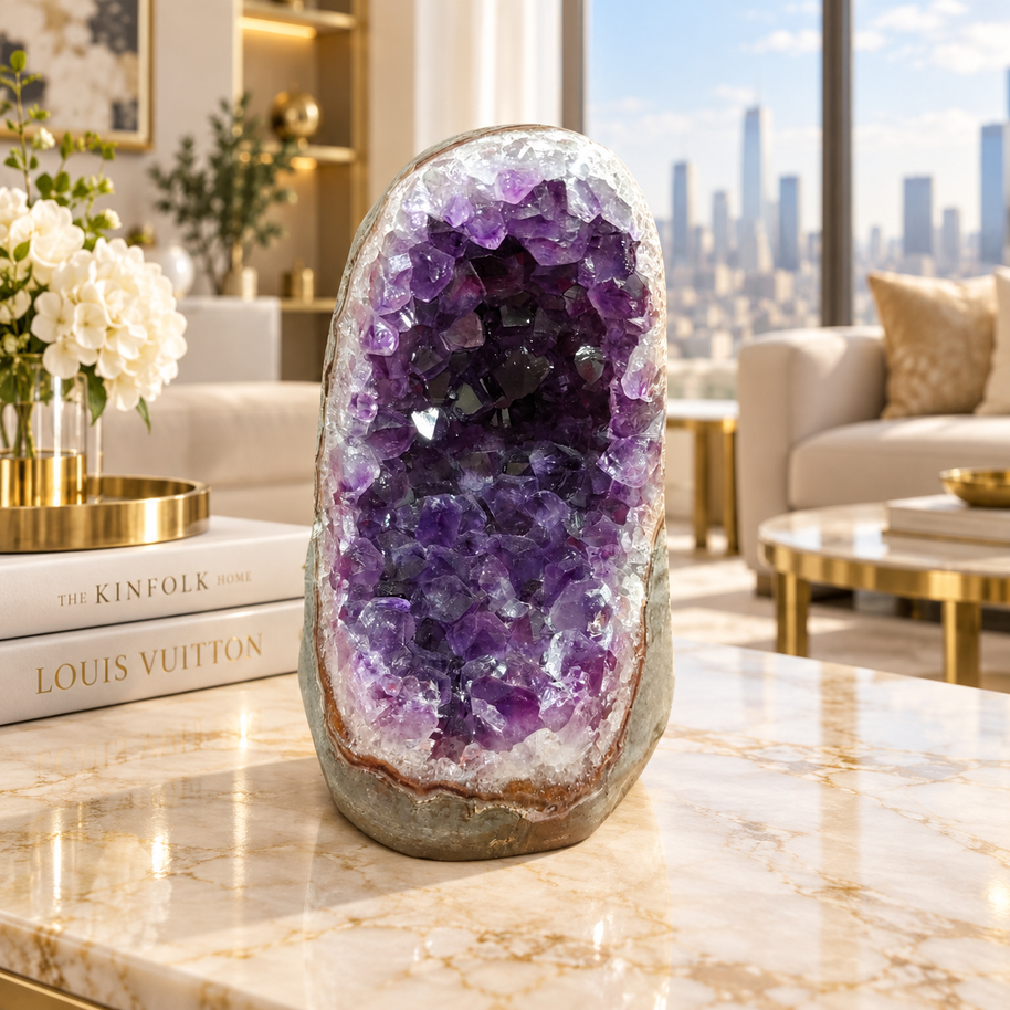 Premium Natural Amethyst Crystal – Purple Crystal Home Décor & Serenity Accent | Size: 7×12 | 1.304 KG