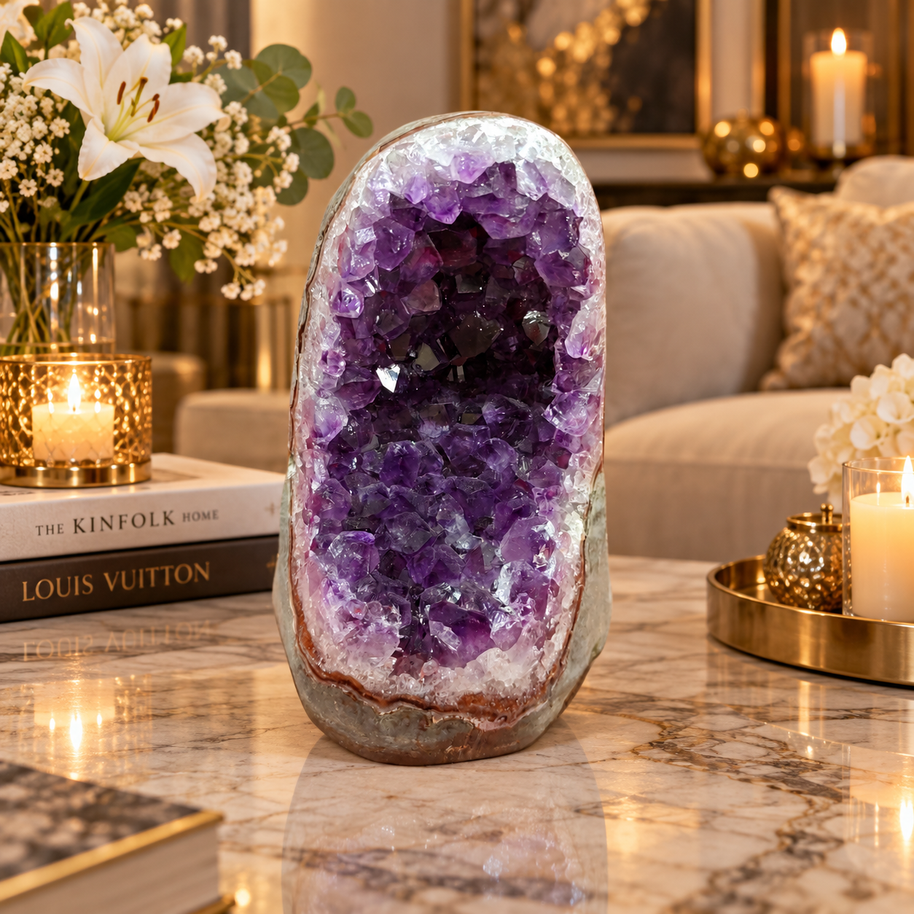 Premium Natural Amethyst Crystal – Purple Crystal Home Décor & Serenity Accent | Size: 7×12 | 1.304 KG