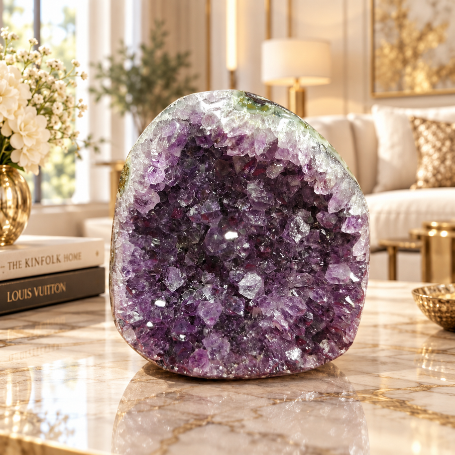 Premium Natural Amethyst Crystal – Purple Crystal Home Décor & Serenity Accent | Size: 9×10 | 807 Grams