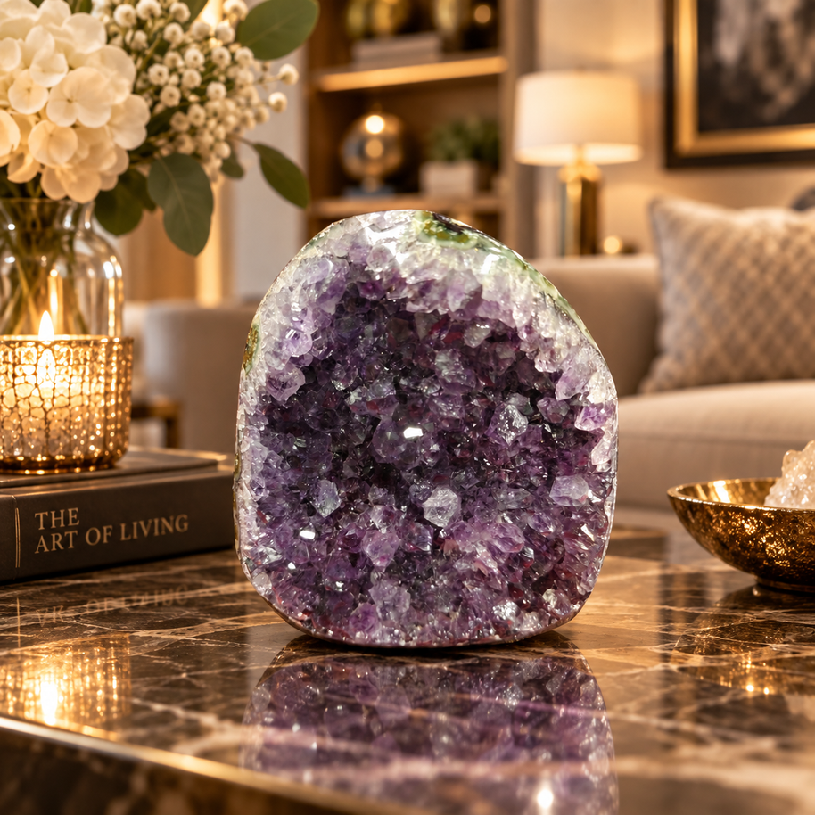 Premium Natural Amethyst Crystal – Purple Crystal Home Décor & Serenity Accent | Size: 9×10 | 807 Grams