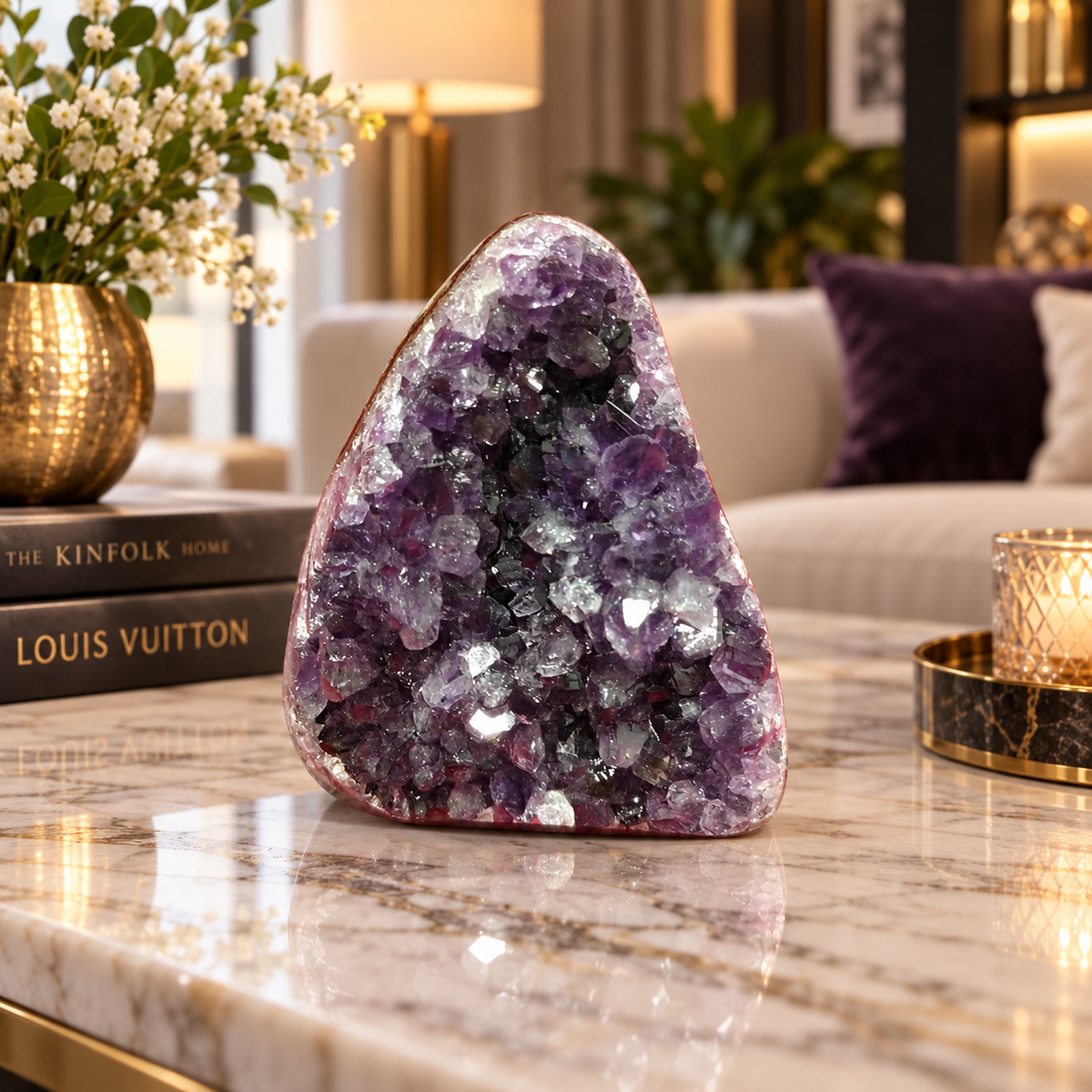 Premium Natural Amethyst Crystal – Purple Crystal Home Décor & Serenity Accent | Size: 10×11 | 1.056 KG
