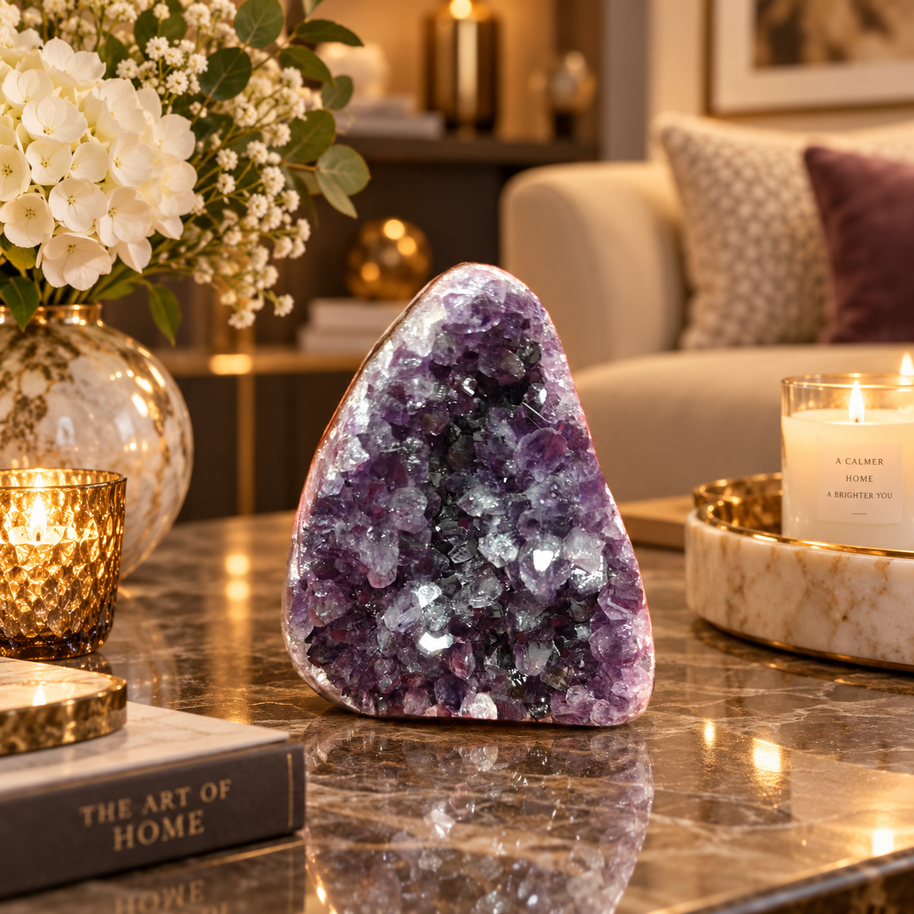 Premium Natural Amethyst Crystal – Purple Crystal Home Décor & Serenity Accent | Size: 10×11 | 1.056 KG