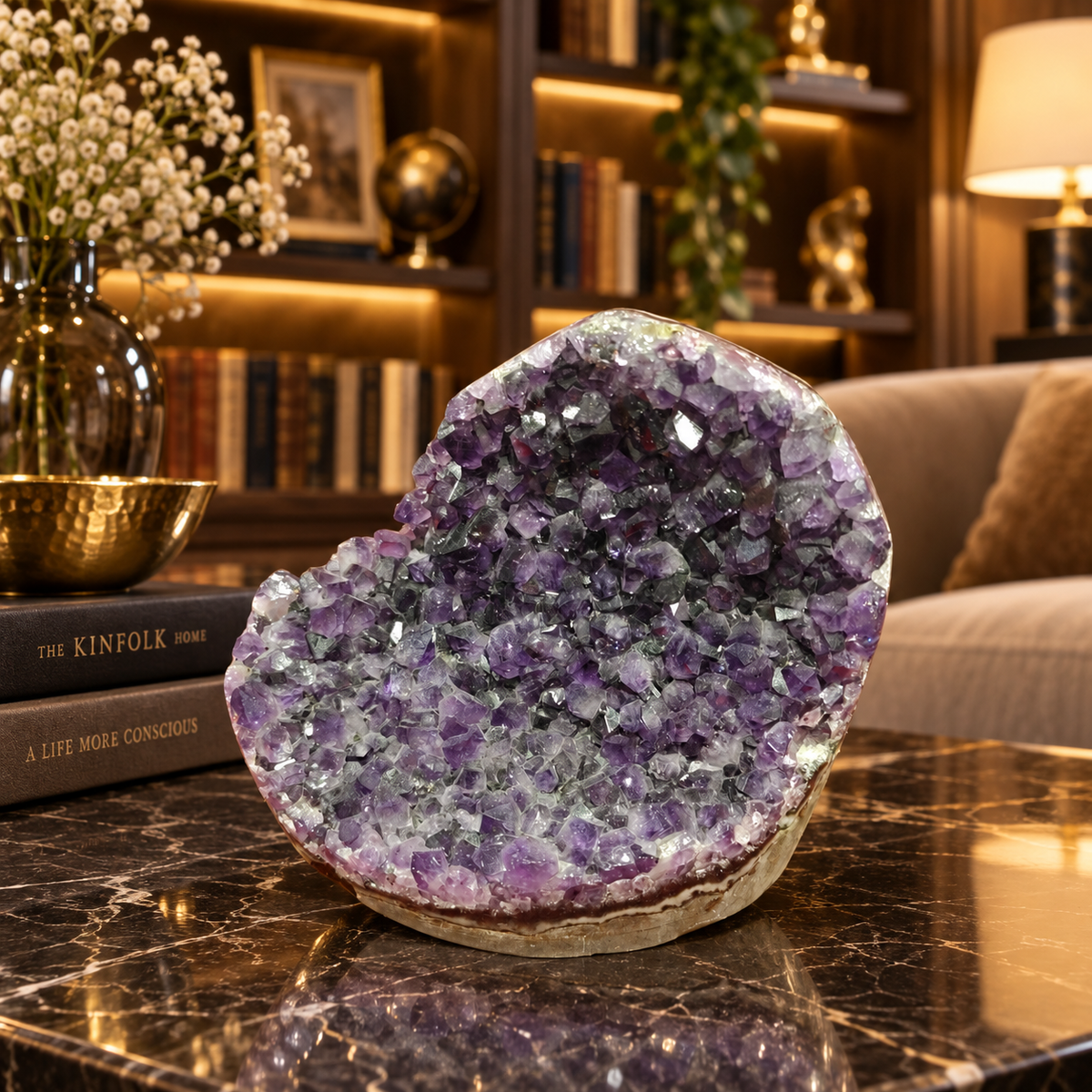 Premium Natural Amethyst Crystal – Purple Crystal Home Décor & Serenity Accent | Size: 11×9 | 1.16 KG