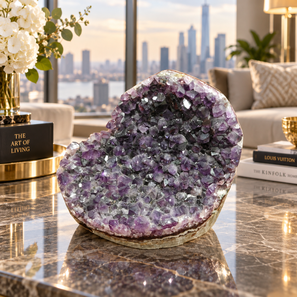 Premium Natural Amethyst Crystal – Purple Crystal Home Décor & Serenity Accent | Size: 11×9 | 1.16 KG
