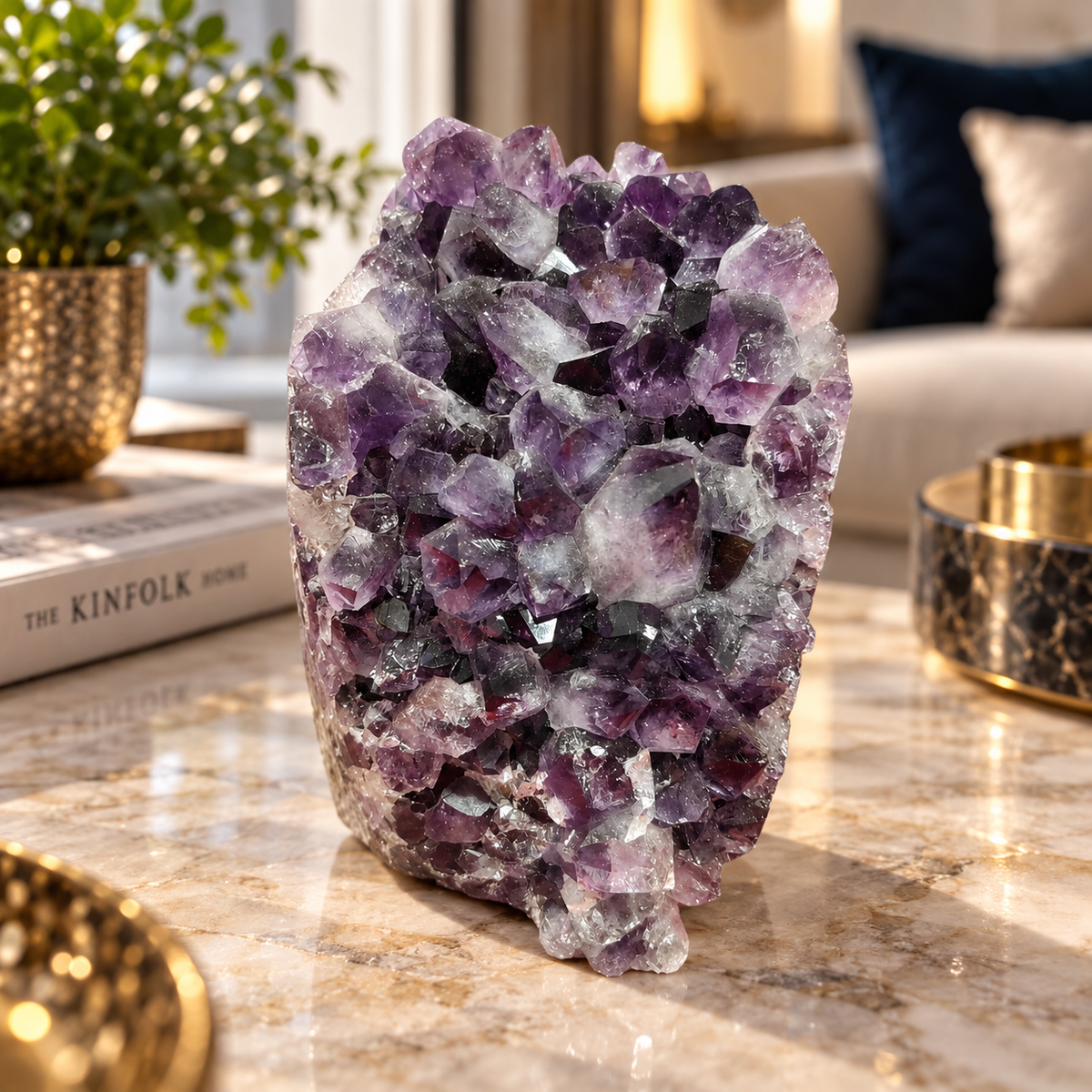 Premium Natural Amethyst Crystal – Purple Crystal Home Décor & Serenity Accent | Size: 8×10 | 1.31 KG