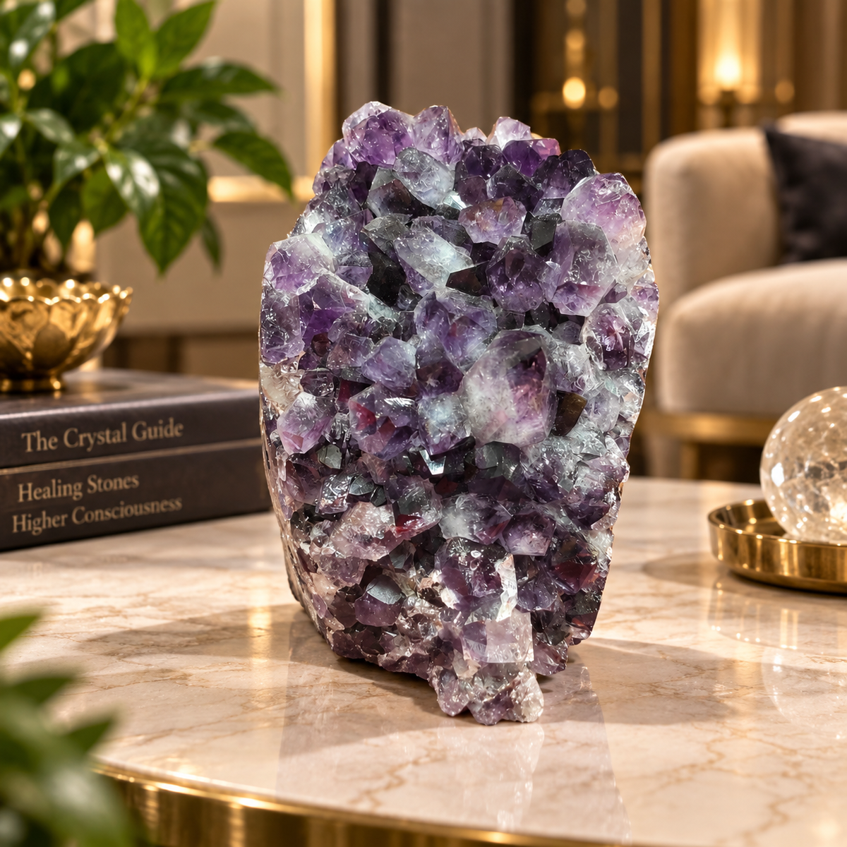 Premium Natural Amethyst Crystal – Purple Crystal Home Décor & Serenity Accent | Size: 8×10 | 1.31 KG