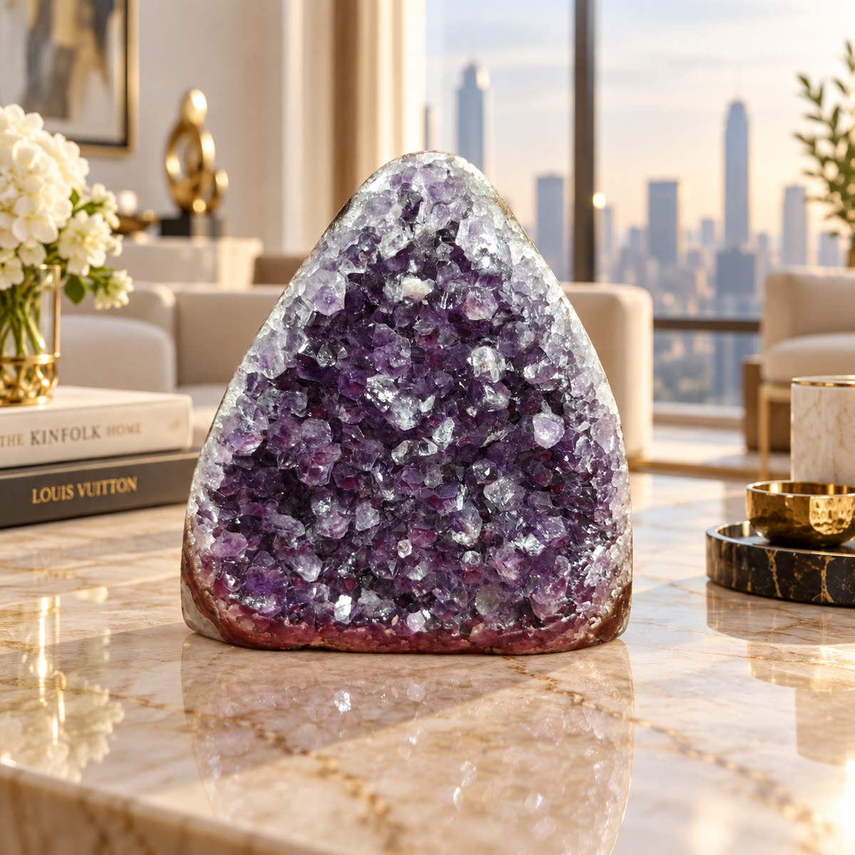 Premium Natural Amethyst Crystal – Purple Crystal Home Décor & Serenity Accent | Size: 12×12 | 1.074 KG