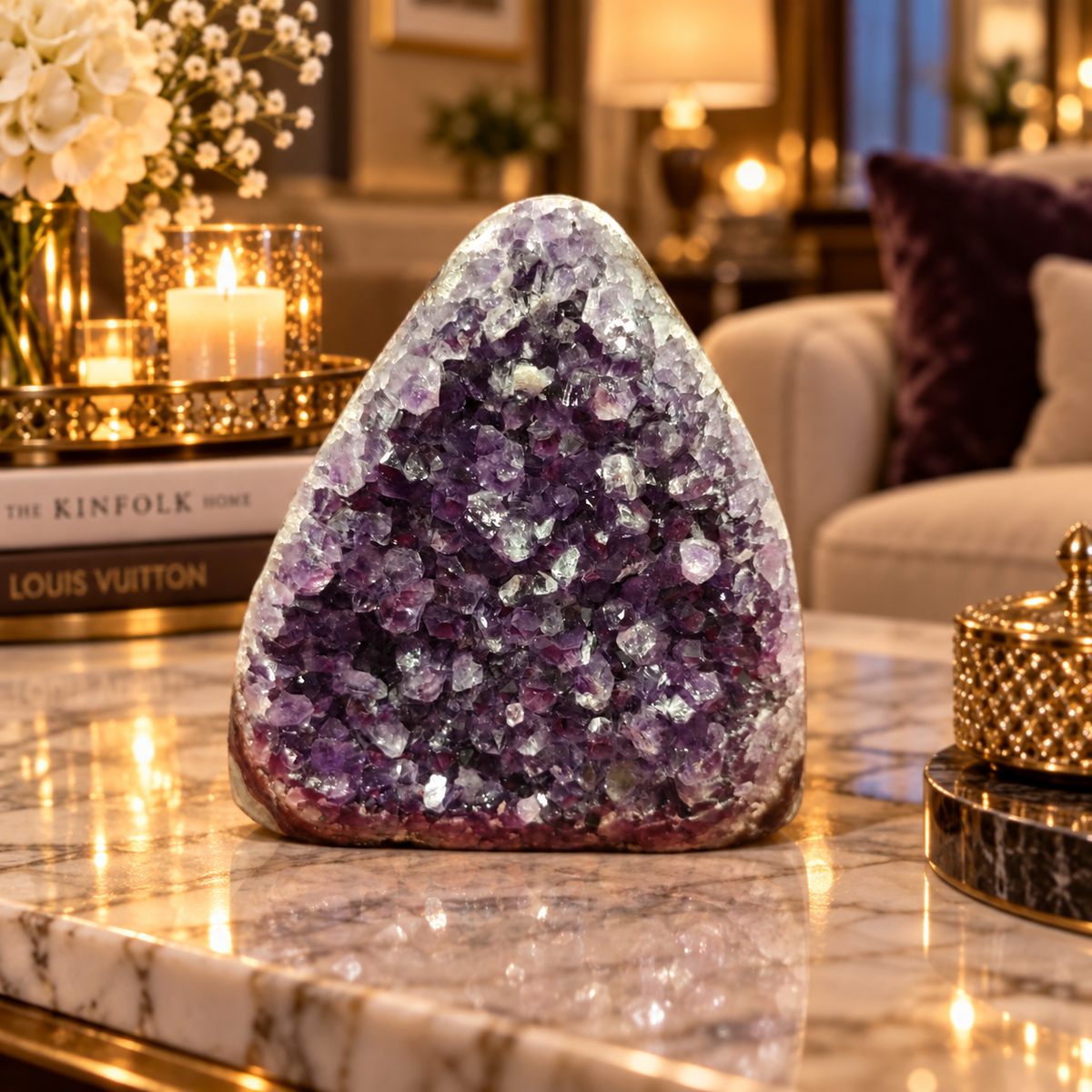 Premium Natural Amethyst Crystal – Purple Crystal Home Décor & Serenity Accent | Size: 12×12 | 1.074 KG