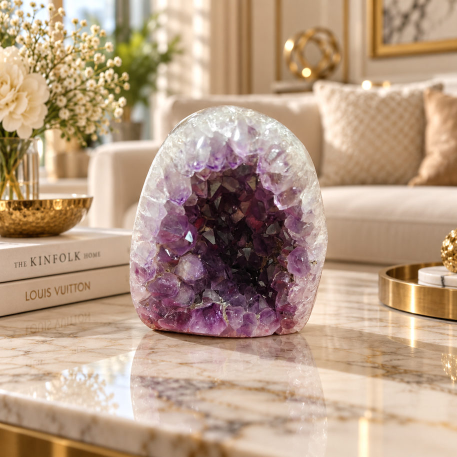 Premium Natural Amethyst Crystal – Purple Crystal Home Décor & Serenity Accent | Size: 10×11 | 1.11 KG