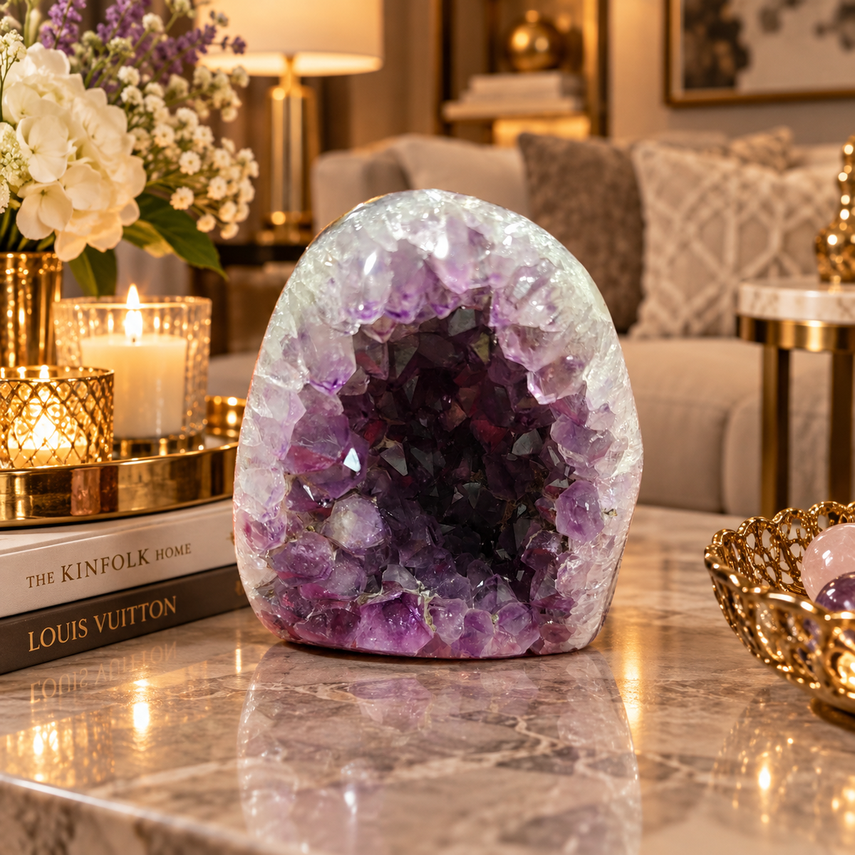 Premium Natural Amethyst Crystal – Purple Crystal Home Décor & Serenity Accent | Size: 10×11 | 1.11 KG