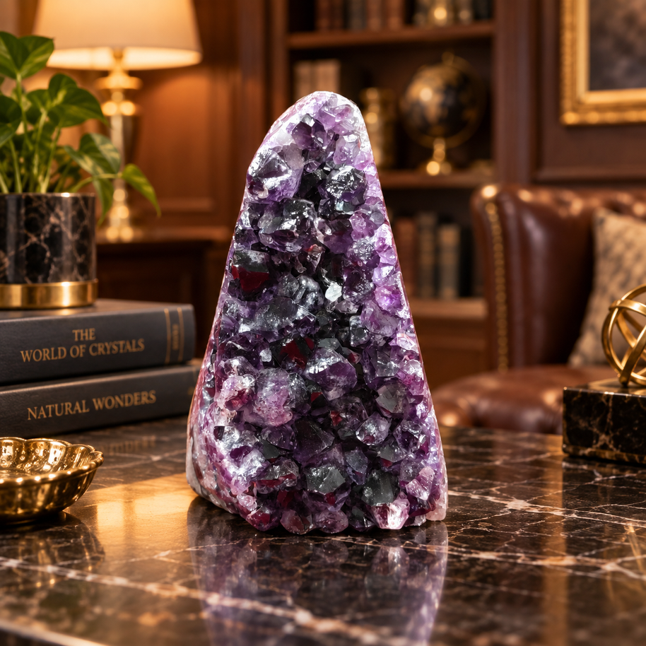 Premium Natural Amethyst Crystal – Purple Crystal Home Décor & Serenity Accent | Size: 14×10 | 1.249 KG