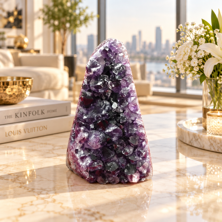 Premium Natural Amethyst Crystal – Purple Crystal Home Décor & Serenity Accent | Size: 14×10 | 1.249 KG