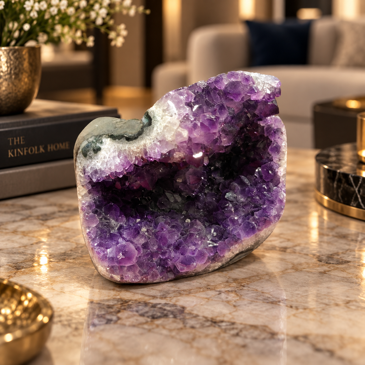 Premium Natural Amethyst Crystal – Purple Crystal Home Décor & Serenity Accent | Size: 12×9 | 1.532 KG