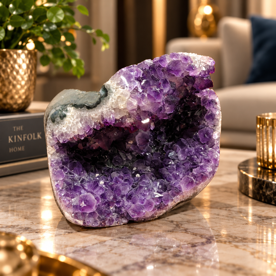 Premium Natural Amethyst Crystal – Purple Crystal Home Décor & Serenity Accent | Size: 12×9 | 1.532 KG