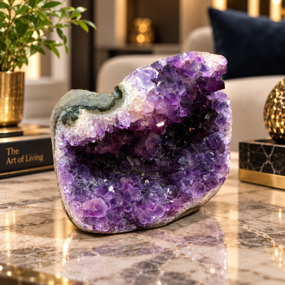 Premium Natural Amethyst Crystal – Purple Crystal Home Décor & Serenity Accent | Size: 12×9 | 1.532 KG