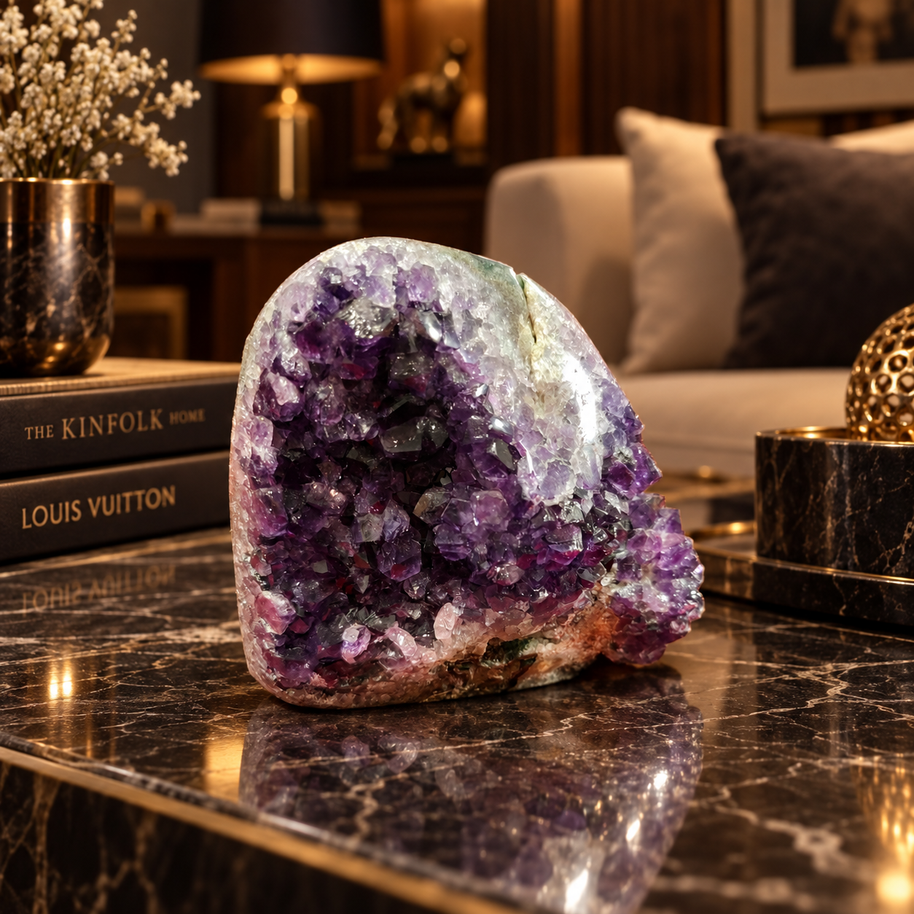 Premium Natural Amethyst Crystal – Purple Crystal Home Décor & Serenity Accent | Size: 10×9 | 913 Grams