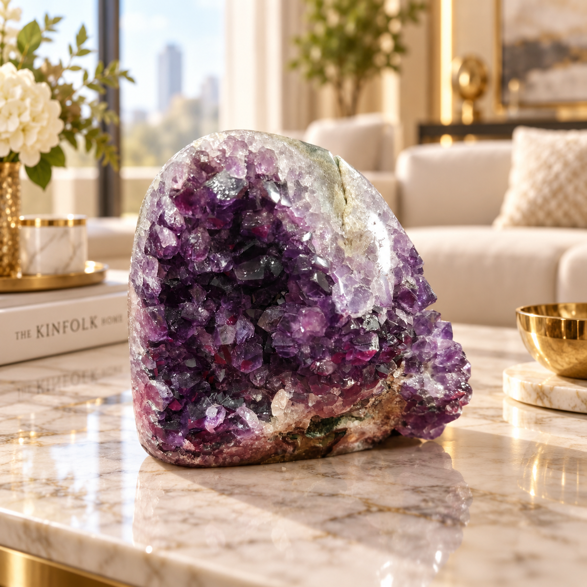 Premium Natural Amethyst Crystal – Purple Crystal Home Décor & Serenity Accent | Size: 10×9 | 913 Grams
