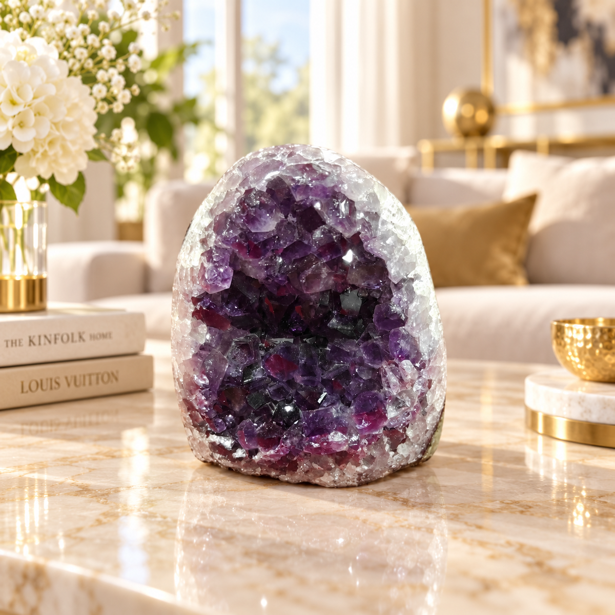 Premium Natural Amethyst Crystal – Purple Crystal Home Décor & Serenity Accent | Size: 8×9 | 771 Grams