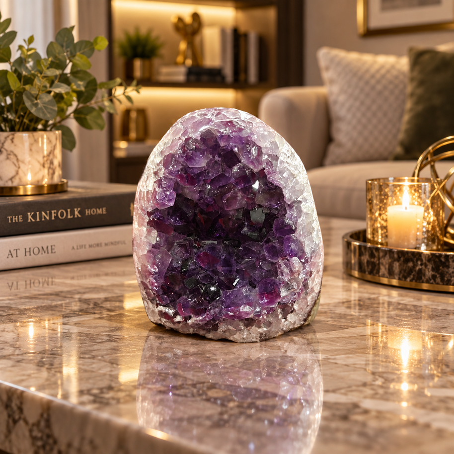 Premium Natural Amethyst Crystal – Purple Crystal Home Décor & Serenity Accent | Size: 8×9 | 771 Grams