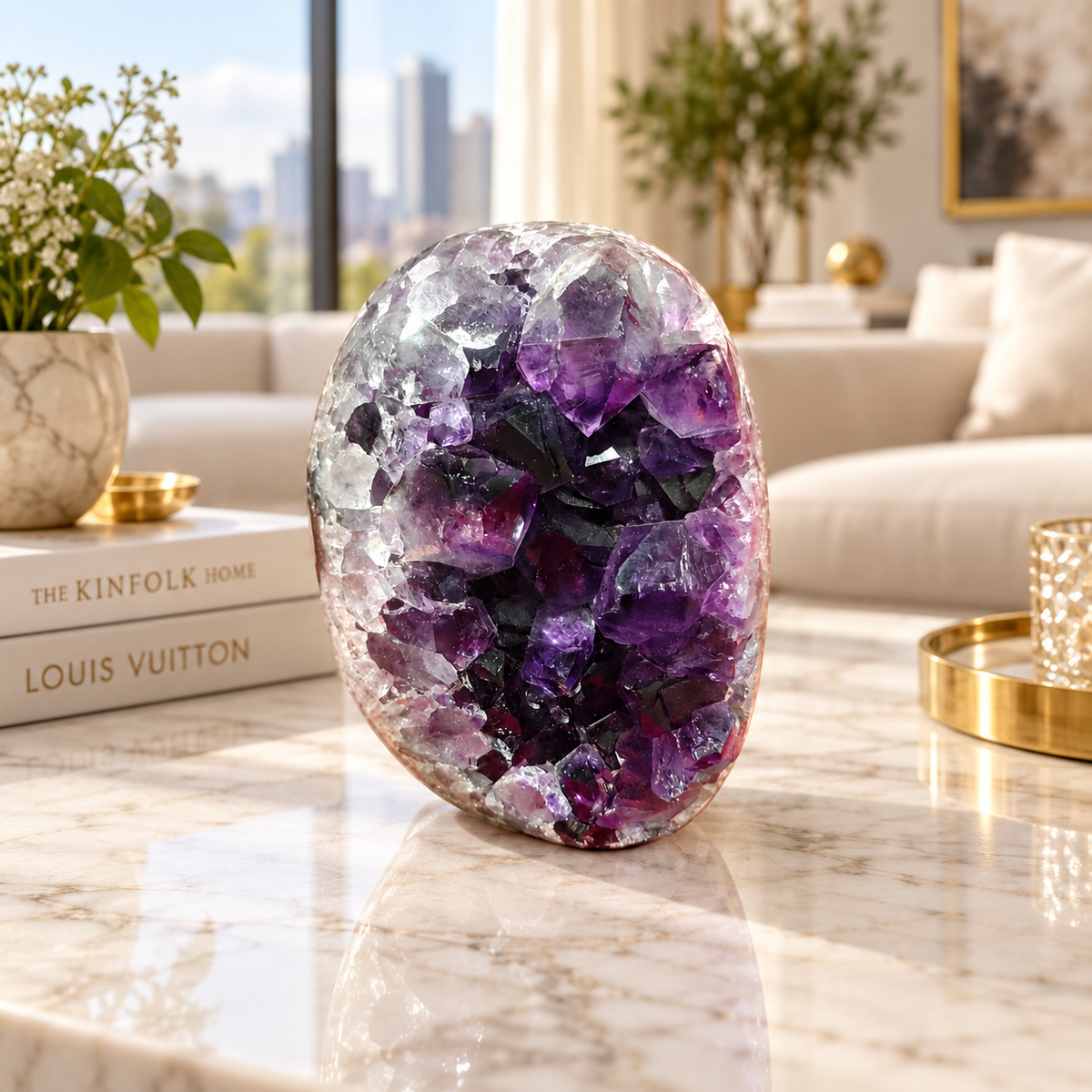 Premium Natural Amethyst Crystal – Purple Crystal Home Décor & Serenity Accent | Size: 7×9 | 1.164 KG