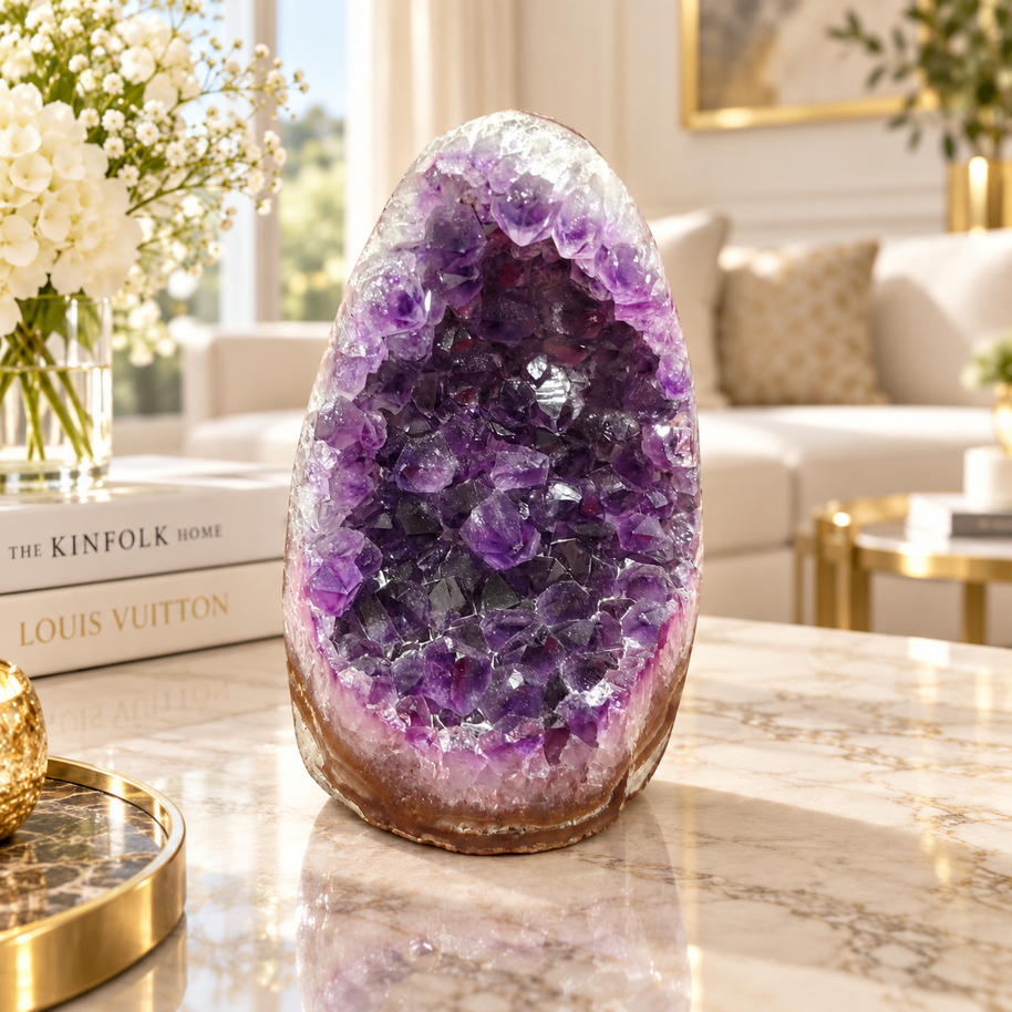 Premium Natural Amethyst Crystal – Purple Crystal Home Décor & Serenity Accent | Size: 8×11 | 829 Grams