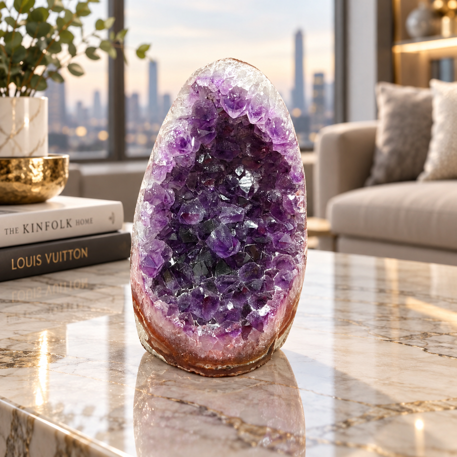 Premium Natural Amethyst Crystal – Purple Crystal Home Décor & Serenity Accent | Size: 8×11 | 829 Grams