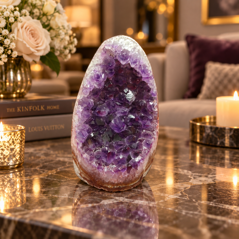 Premium Natural Amethyst Crystal – Purple Crystal Home Décor & Serenity Accent | Size: 8×11 | 829 Grams