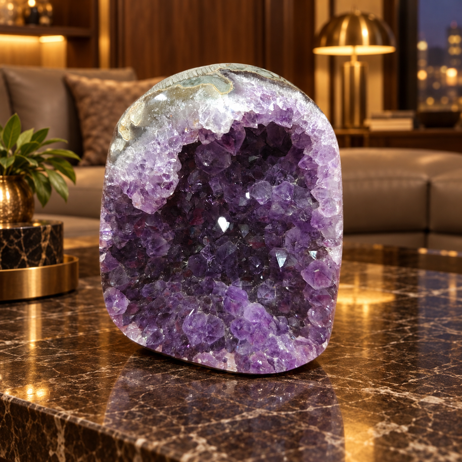 Premium Natural Amethyst Crystal – Purple Crystal Home Décor & Serenity Accent | Size: 8×8 | 495 Grams