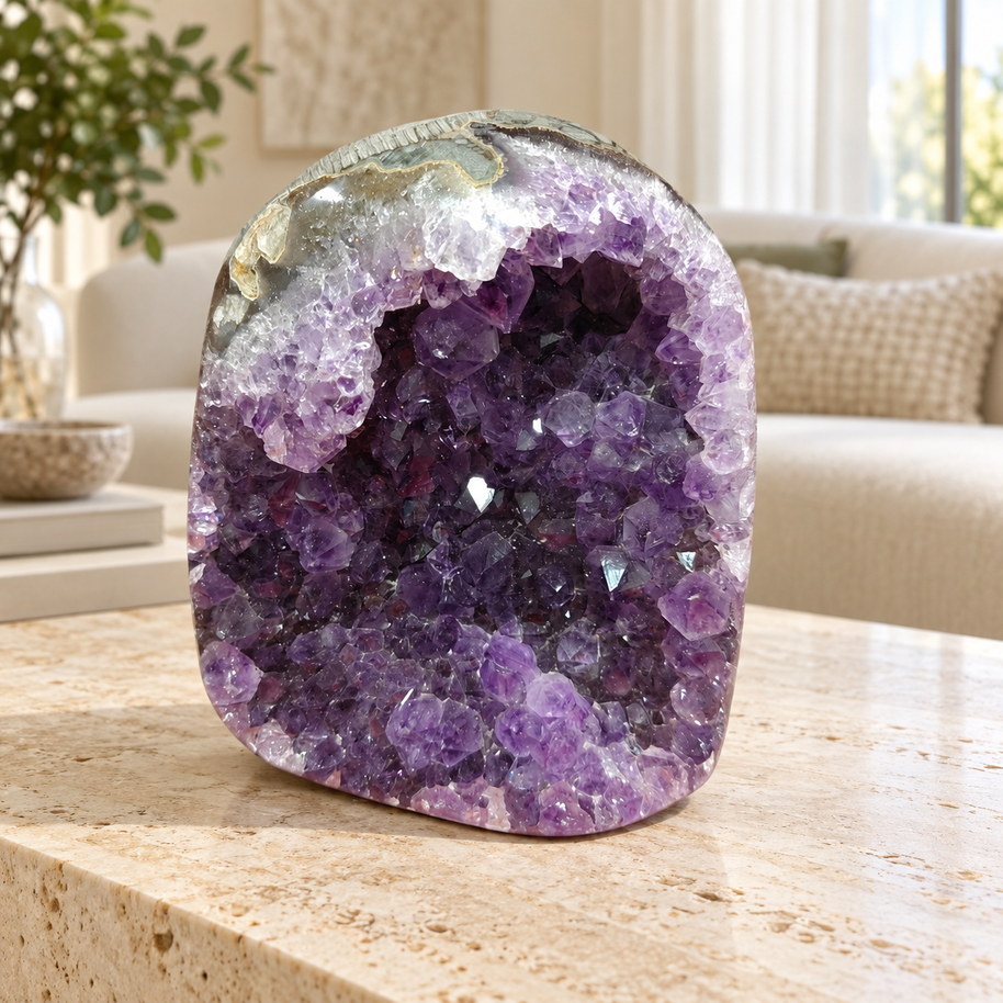 Premium Natural Amethyst Crystal – Purple Crystal Home Décor & Serenity Accent | Size: 8×8 | 495 Grams