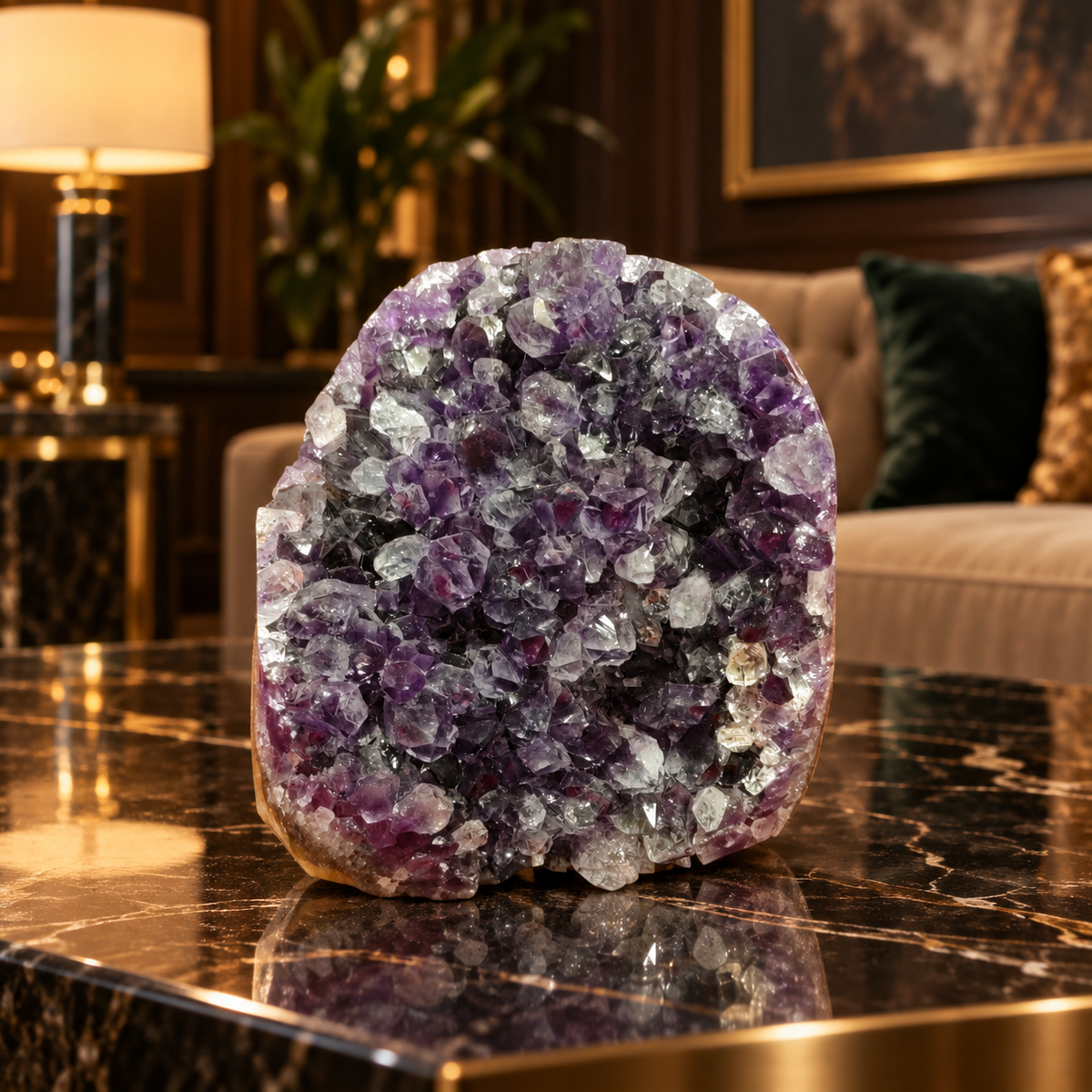 Premium Natural Amethyst Crystal – Purple Crystal Home Décor & Serenity Accent | Size: 9×10 | 1.009 KG
