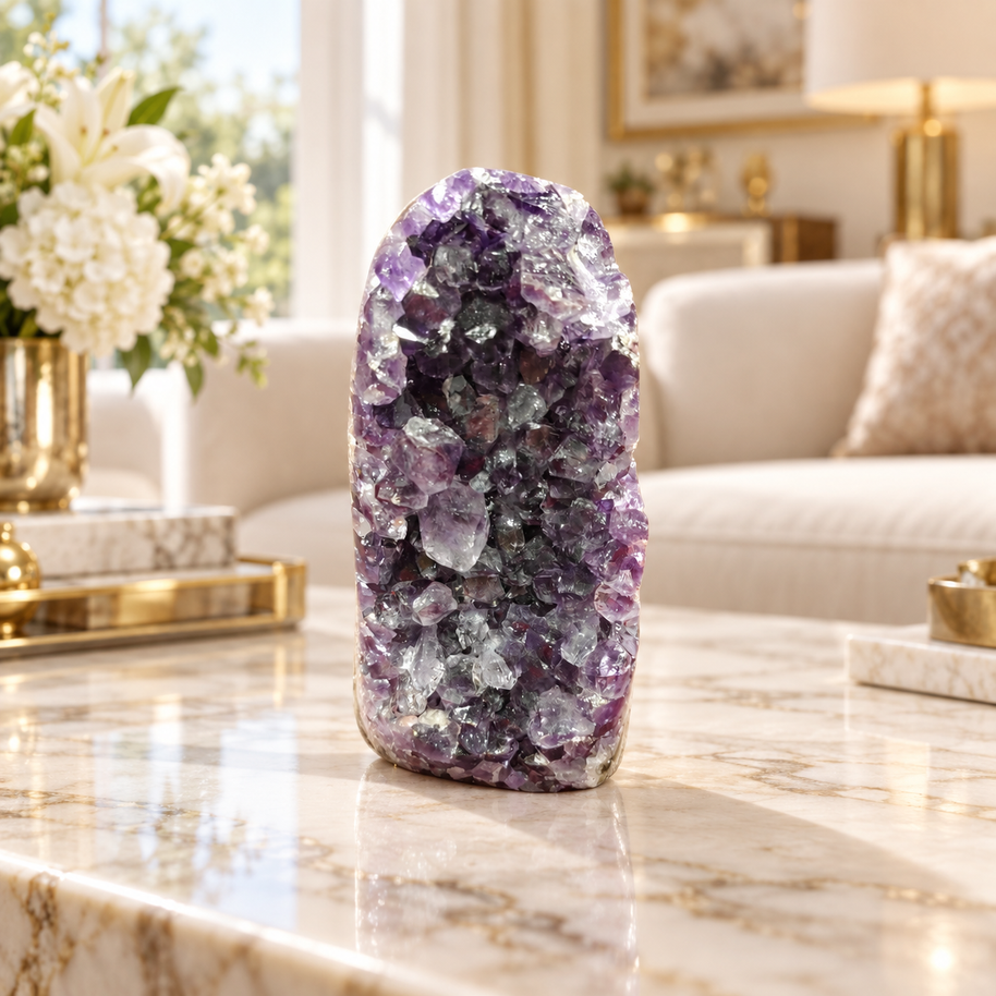 Premium Natural Amethyst Crystal – Purple Crystal Home Décor & Serenity Accent | Size: 12×7 | 650 Grams
