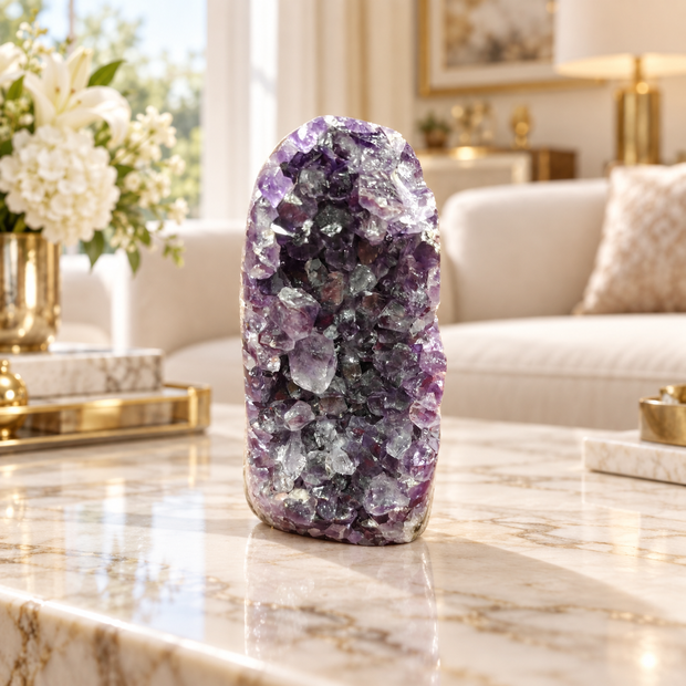 Premium Natural Amethyst Crystal – Purple Crystal Home Décor & Serenity Accent | Size: 12×7 | 650 Grams