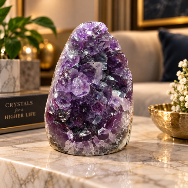 Premium Natural Amethyst Crystal – Purple Crystal Home Décor & Serenity Accent | Size: 8×13 | 823 Grams