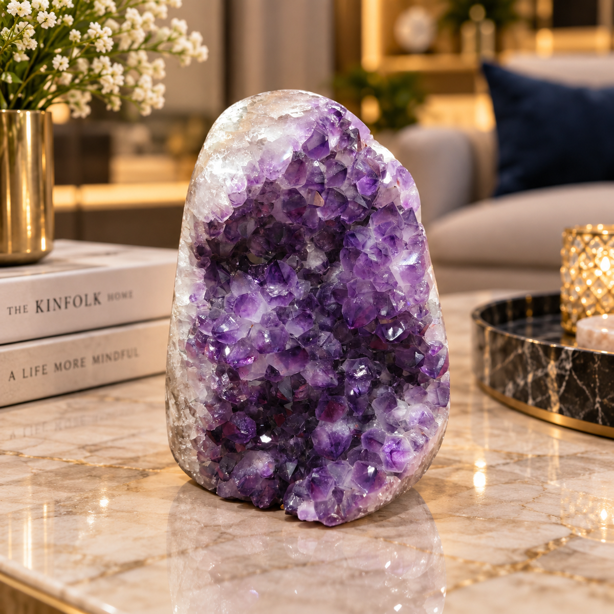 Premium Natural Amethyst Crystal – Purple Crystal Home Décor & Serenity Accent | Size: 13×11 | 1.771 KG