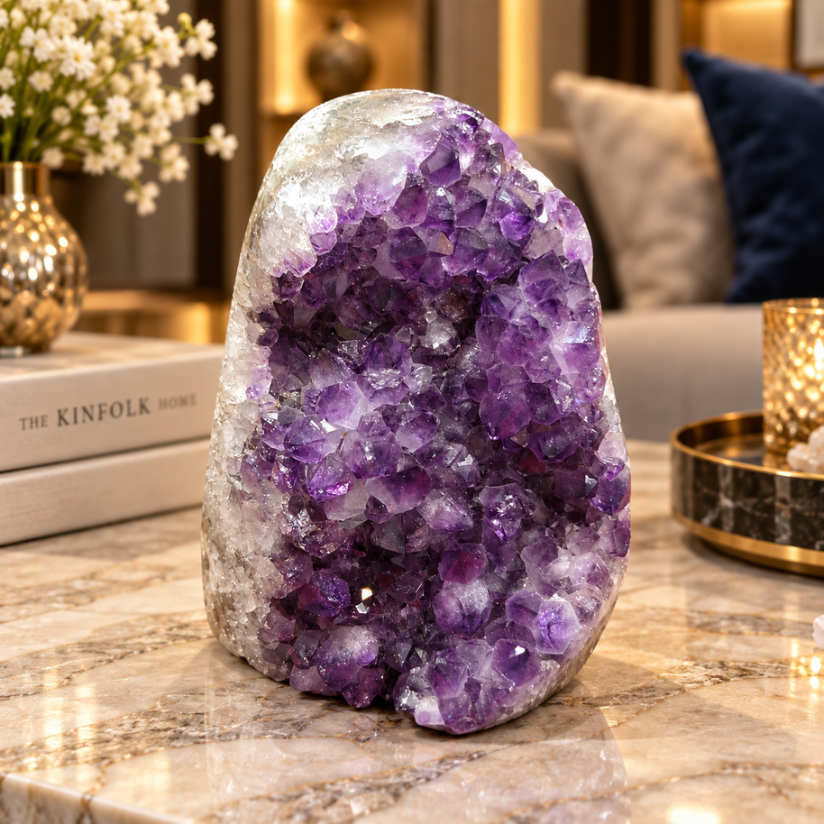 Premium Natural Amethyst Crystal – Purple Crystal Home Décor & Serenity Accent | Size: 13×11 | 1.771 KG