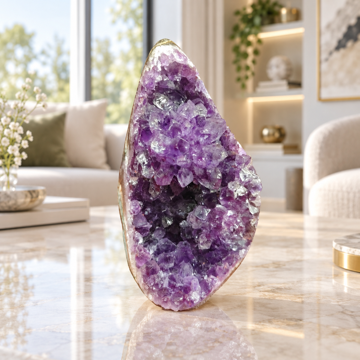 Premium Natural Amethyst Crystal – Purple Crystal Home Décor & Serenity Accent | Size: 9×11 | 867 Grams