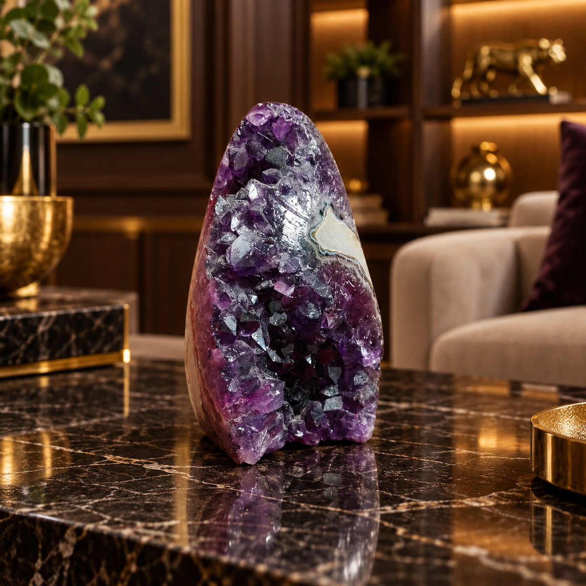 Premium Natural Amethyst Crystal – Purple Crystal Home Décor & Serenity Accent | Size: 9×6 | 520 Grams