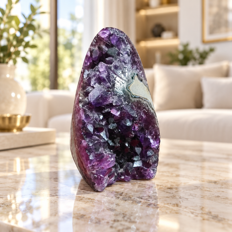 Premium Natural Amethyst Crystal – Purple Crystal Home Décor & Serenity Accent | Size: 9×6 | 520 Grams